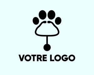 Hamster - Paw Stethoscope Veterinary logo design