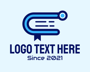 Distance Learning - Tech Book Bookmark logo design