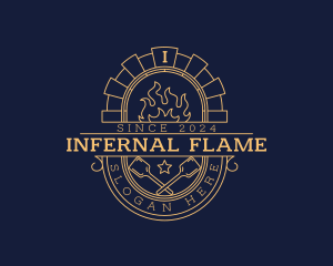 Flame Paddle Oven logo design