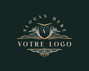 High End - Floral Ornament Crest logo design