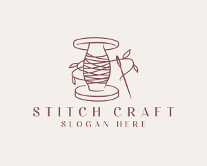 Needle - Sewing Leaf Thread Needle logo design