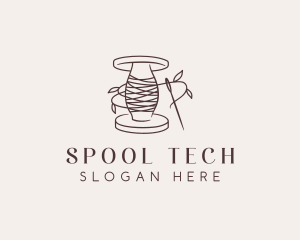 Sewing Leaf Thread Needle logo design