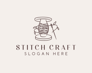 Sewing Thread Needle logo design