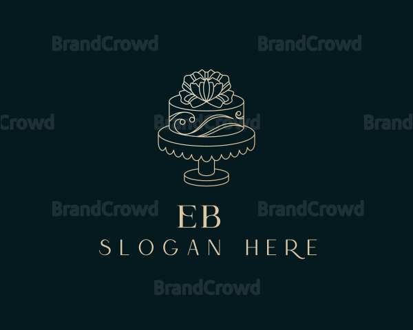 Flower Wedding Cake Logo