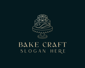 Flower Wedding Cake logo design