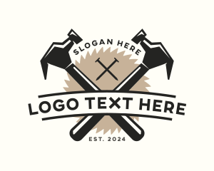 Hammer - Woodwork Saw Carpentry logo design