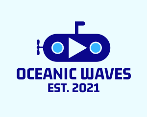 Ship - Blue Submarine Ship logo design