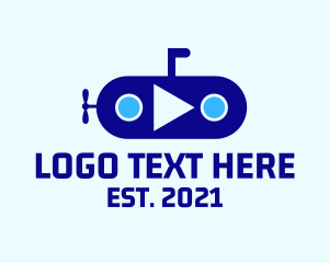 Transport - Blue Submarine Ship logo design