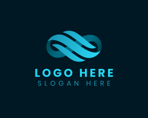 Swoosh - Loop Infinity Wave logo design