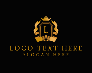 Luxury - High End Ribbon Crown logo design
