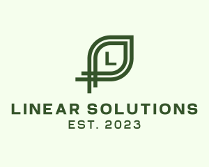 Linear Leaf Nature Organic logo design