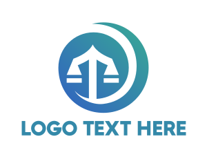 Blue Circle - Modern Legal Scales Circle logo design