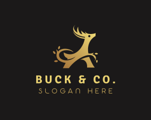 Buck - Abstract Golden Deer logo design