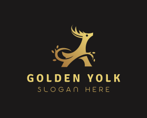 Abstract Golden Deer  logo design