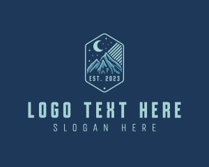 Night - Moon Mountain Camp logo design