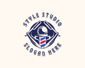 Barber Haircut Razor logo design