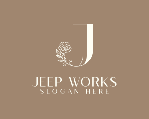 Elegant Flower Letter J logo design