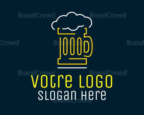 Neon Beer Mug Logo
