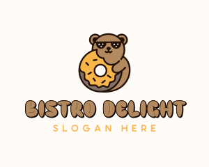 Bear Donut Dessert  logo design