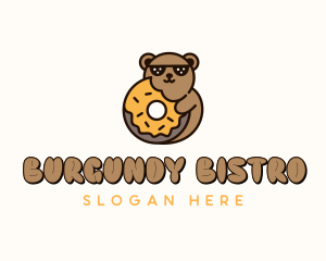 Bear Donut Dessert  logo design