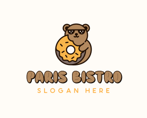 Bear Donut Dessert  logo design