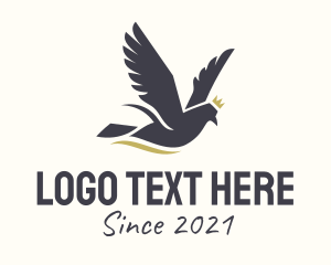 Peace - Royal Dove Bird logo design