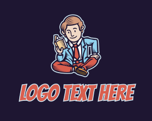 Comic Book - Reading Man Cartoon logo design