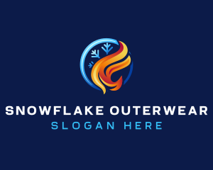 Fire Snowflake Ventilation logo design