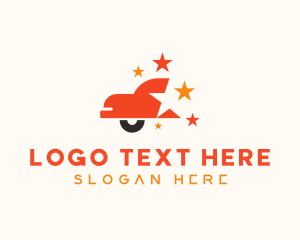 Orange Star - Shiny Red Star Car logo design