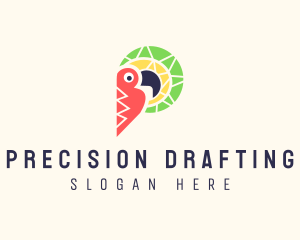 Colorful Toucan Letter P logo design