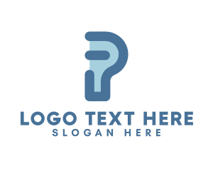 Web - Generic Modern Digital Letter P logo design