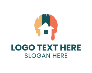 Home Renovation - House Paint Drip logo design