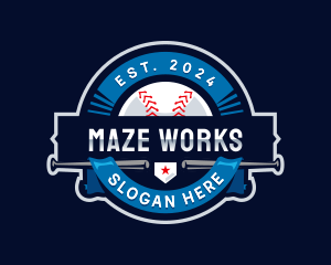 Baseball Sports League logo design