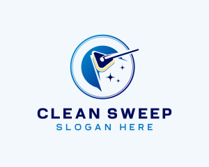 Mop - Cleaning Disinfection Mop logo design