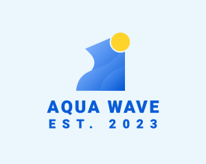 Sun Ocean Wave logo design