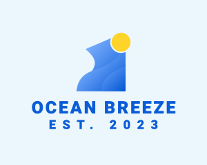 Sun Ocean Wave logo design