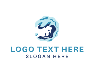 Swimming - Ocean Wave Resort logo design