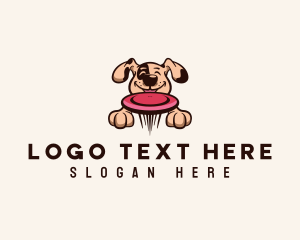 Veterinarian - Dog Play Frisbee logo design
