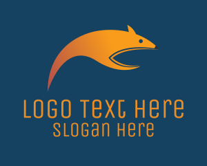 Orange Wolf - Orange Fast Fox logo design