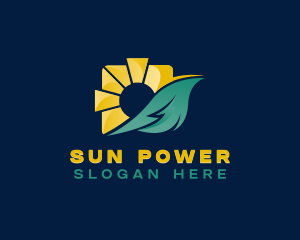 Solar Sun Leaf logo design