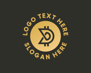 Letter D - Cryptocurrency Bitcoin Letter D logo design