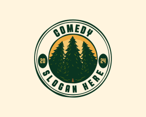 Camp - Pine Tree Forest Camp logo design