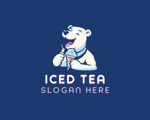 Polar Bear Ice Cream Sundae logo design