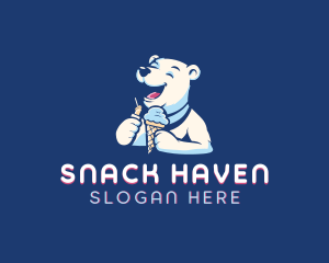 Polar Bear Ice Cream Sundae logo design