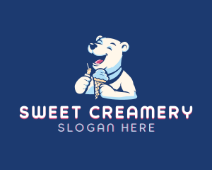 Polar Bear Ice Cream Sundae logo design