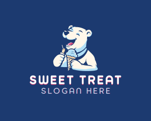 Polar Bear Ice Cream Sundae logo design