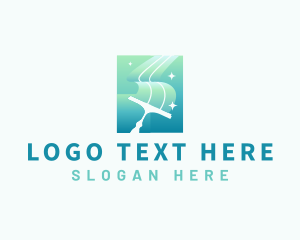 Cleaning - Squeegee Wiper Cleaning logo design