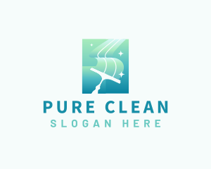 Squeegee Wiper Cleaning logo design