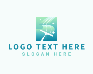 Housekeeping - Squeegee Wiper Cleaning logo design