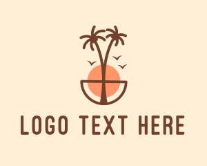 Tourist Spot - Sunset Island Adventure logo design
